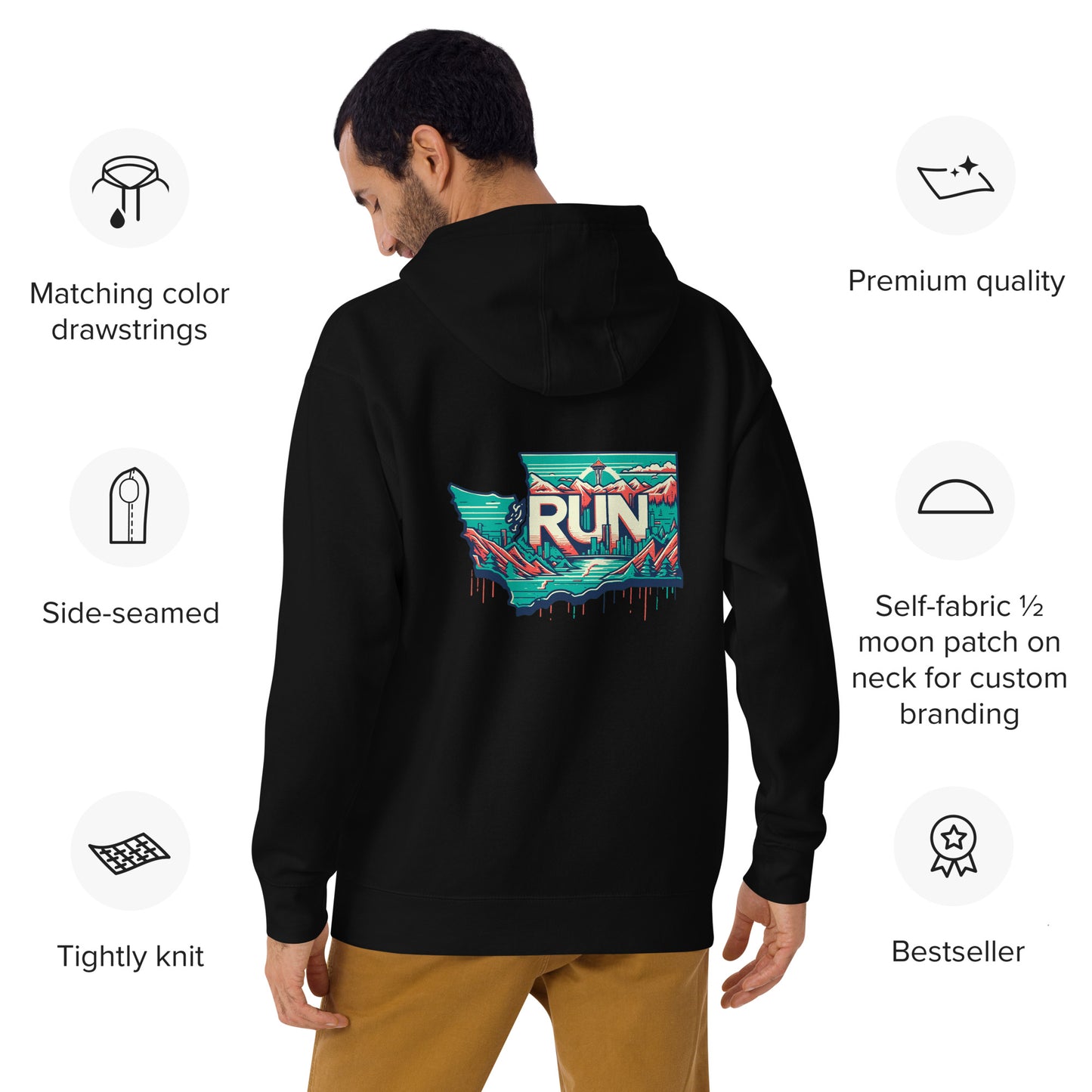 Washington Runner Vintage Drip Hoodie